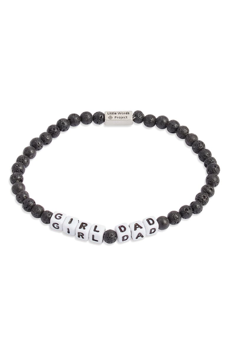 Little Words Project Men's Girl Dad Beaded Stretch Bracelet, Main, color, 