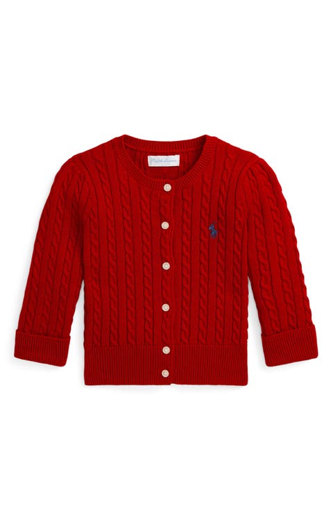 Mini Cotton Cable Knit Cardigan