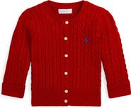Ralph Lauren Mini Cotton Cable Knit Cardigan