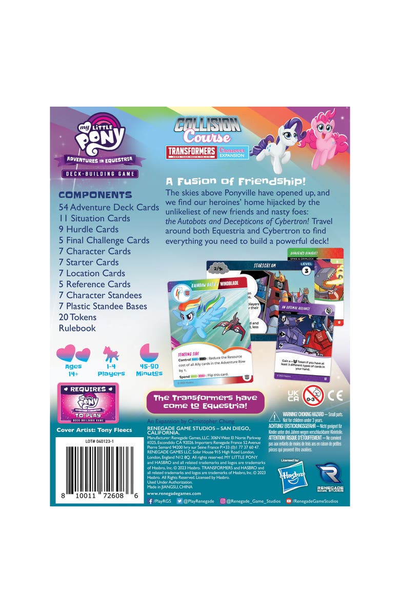 Renegade Game Studios My Little Pony DBG Collision Course A Transformers Crossover Expansion 14+, Alternate, color,