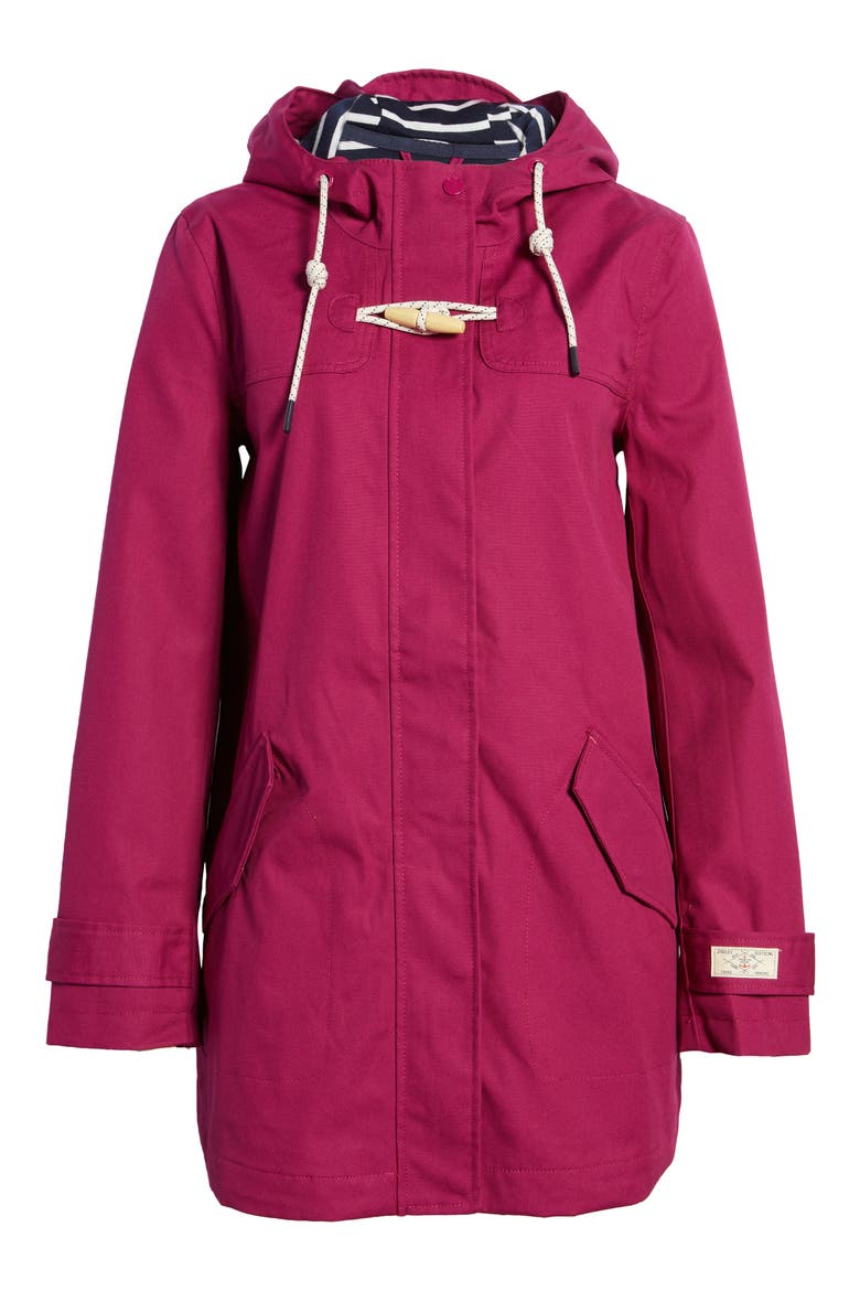 Women's Coast Waterproof Hooded Raincoat, Main, color, BERRY