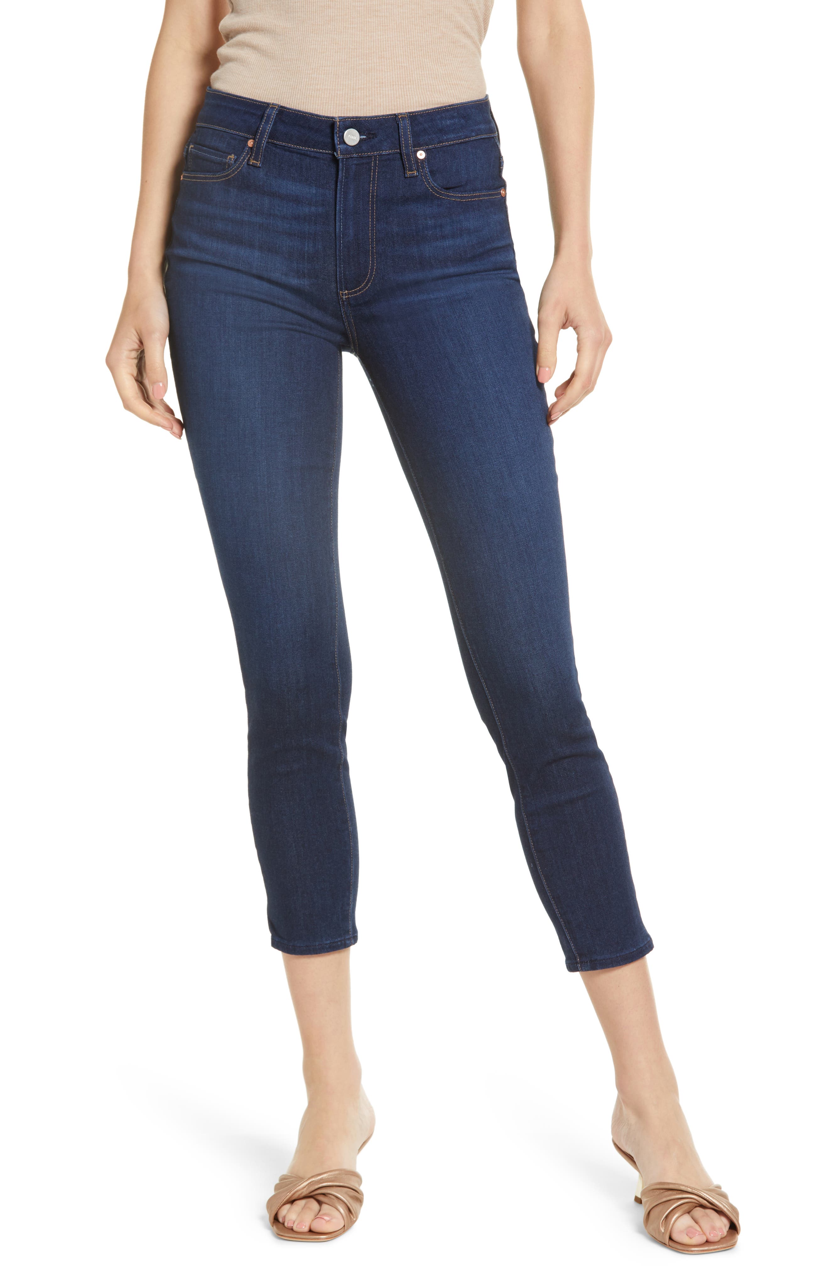 PAIGE Hoxton Transcend High Waist Crop Skinny Jeans