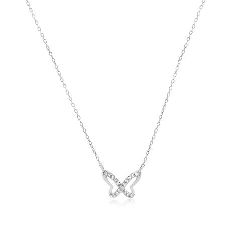 Mini Diamond Butterfly Cutout Necklace