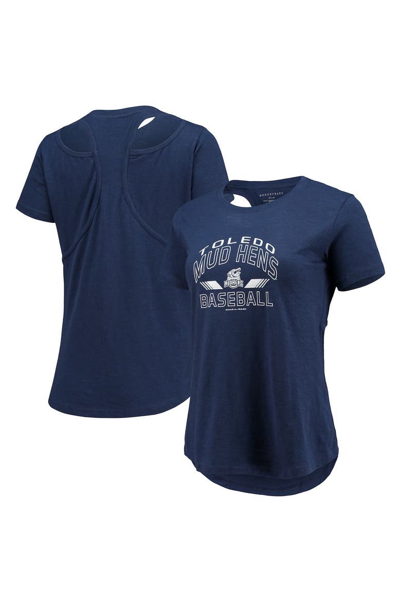 Women's Navy Toledo Mud Hens Cut It Out T-Shirt, Main, color, Navy