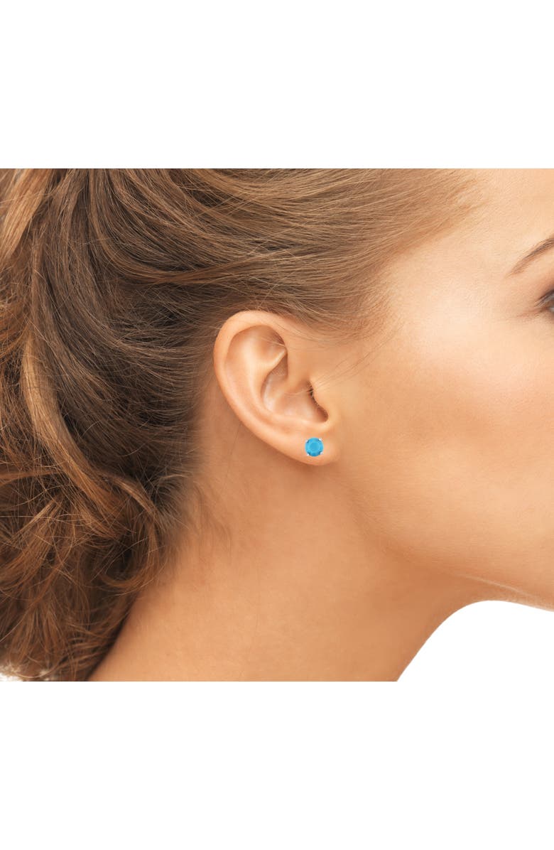 Donatello Gian Sterling Silver Created Turquoise Earrings, Alternate, color, Silver