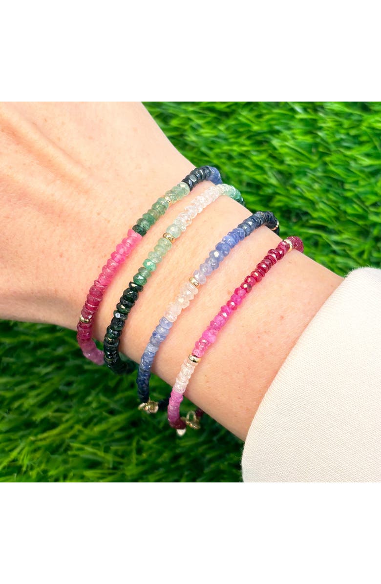 The Lovery Fine Jewelry Rainbow Gemstone Bead Bracelet, Alternate, color, Rainbow Gemstones