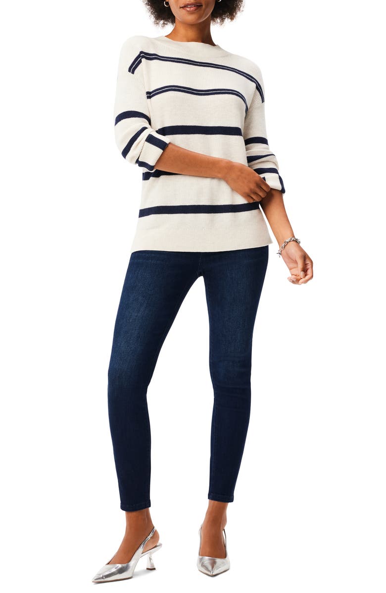 NIC+ZOE Opposites Attract Cotton Blend Sweater, Alternate, color, Cream Multi