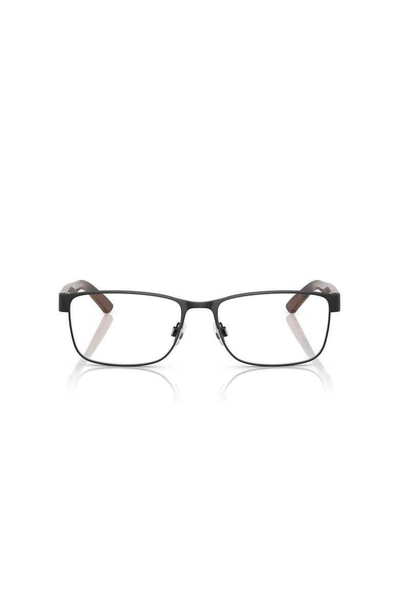 Polo Ralph Lauren 53mm Rectangle optical glasses, Alternate, color, Black