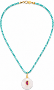 Erin McDermott Jewelry Verde Rose Silk Cord Necklace