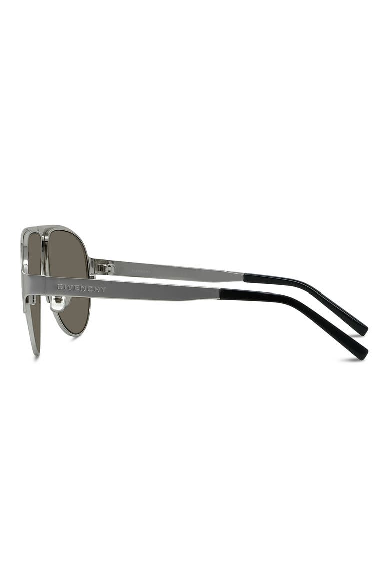 57mm Gradient Pilot Sunglasses, Alternate, color, SHINY PALLADIUM / BROWN MIRROR
