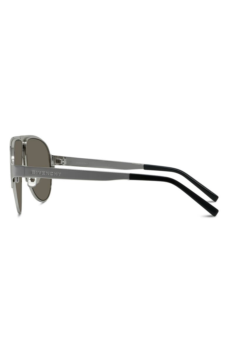Givenchy 57mm Gradient Pilot Sunglasses, Alternate, color, Shiny Palladium / Brown Mirror
