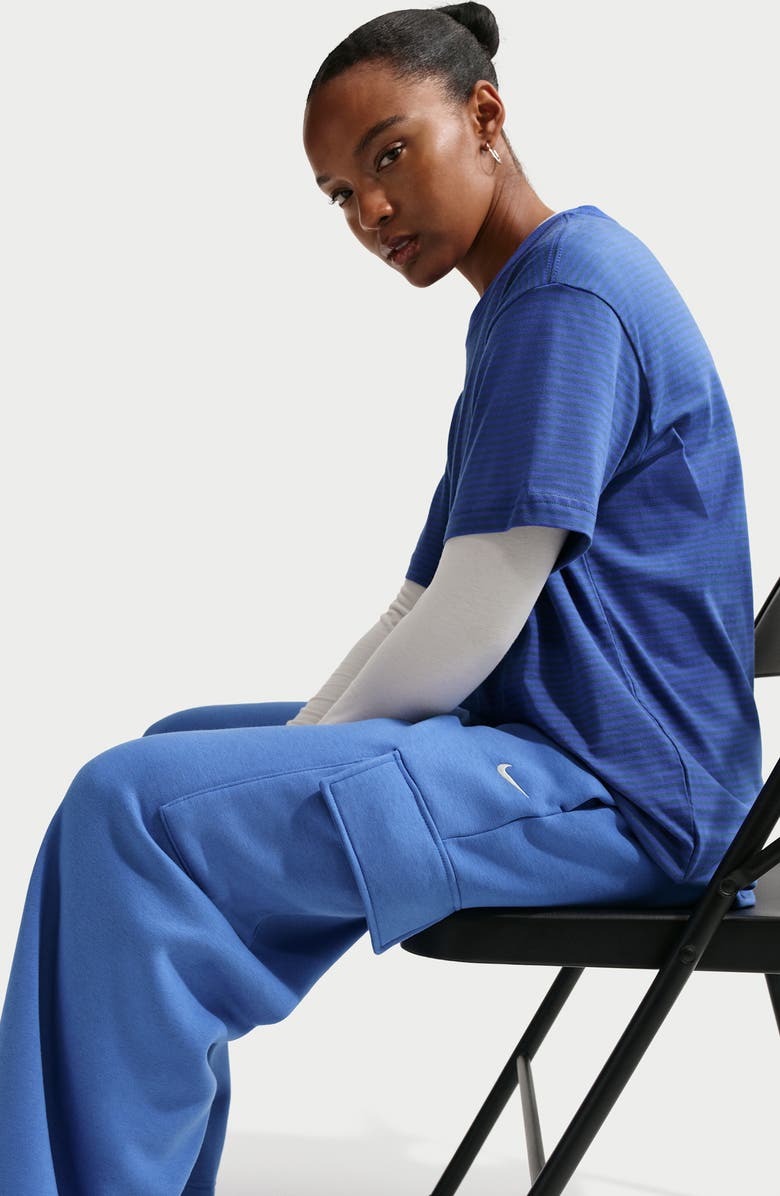 Nike Sportswear Phoenix Fleece Wide Leg Cargo Sweatpants, Alternate, color, 460 Light Medium Blue/Sail