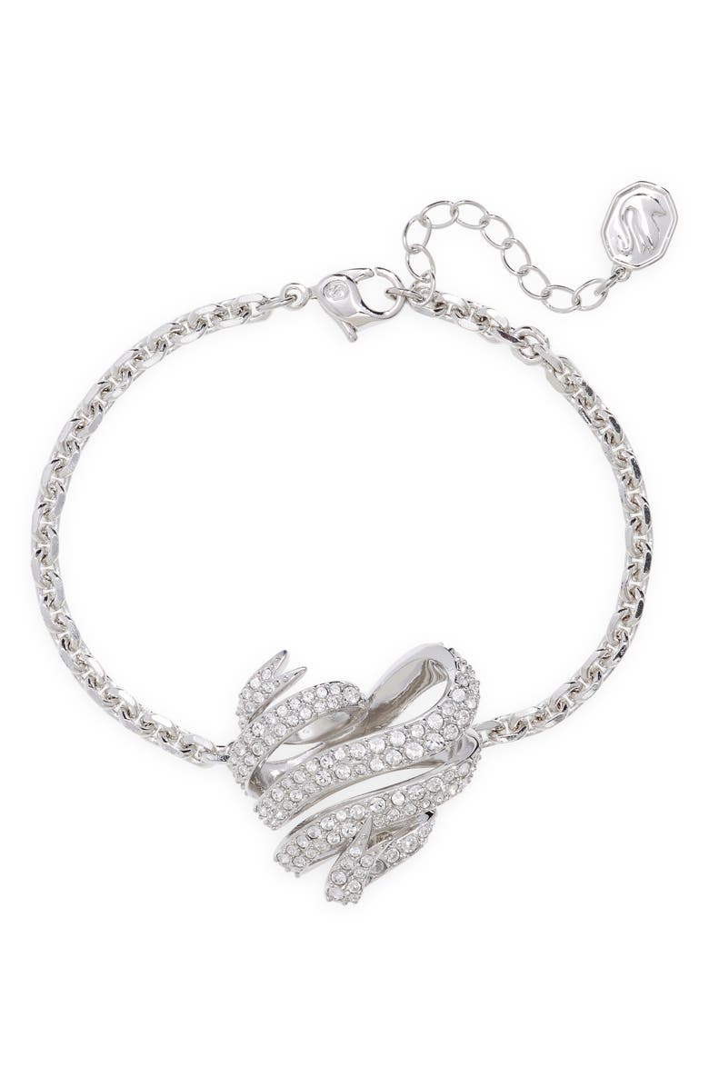 Swarovski Volta Crystal Heart Pendant Bracelet, Main, color, 