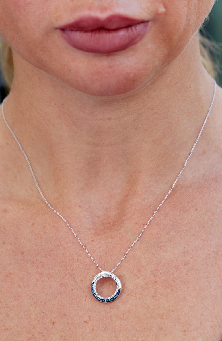 SAVVY CIE JEWELS Diamond Open Circle Pendant Necklace, Alternate, color, White