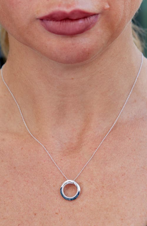 Savvy Cie Jewels Diamond Open Circle Pendant Necklace In Metallic