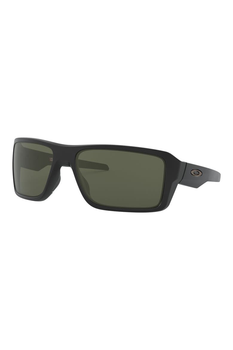 Double Edge 66mm Oversize Rectangular Sunglasses, Alternate, color, BLACK