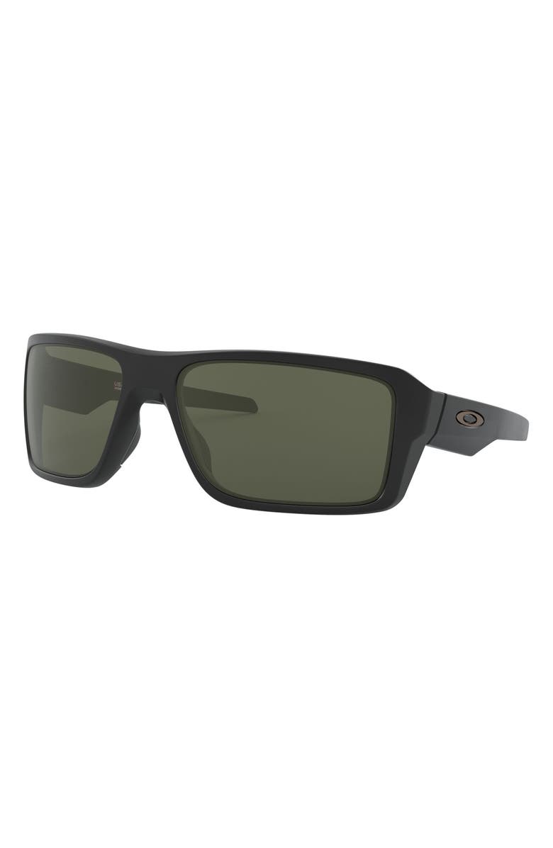 Oakley Double Edge 66mm Oversize Rectangular Sunglasses, Alternate, color, Black