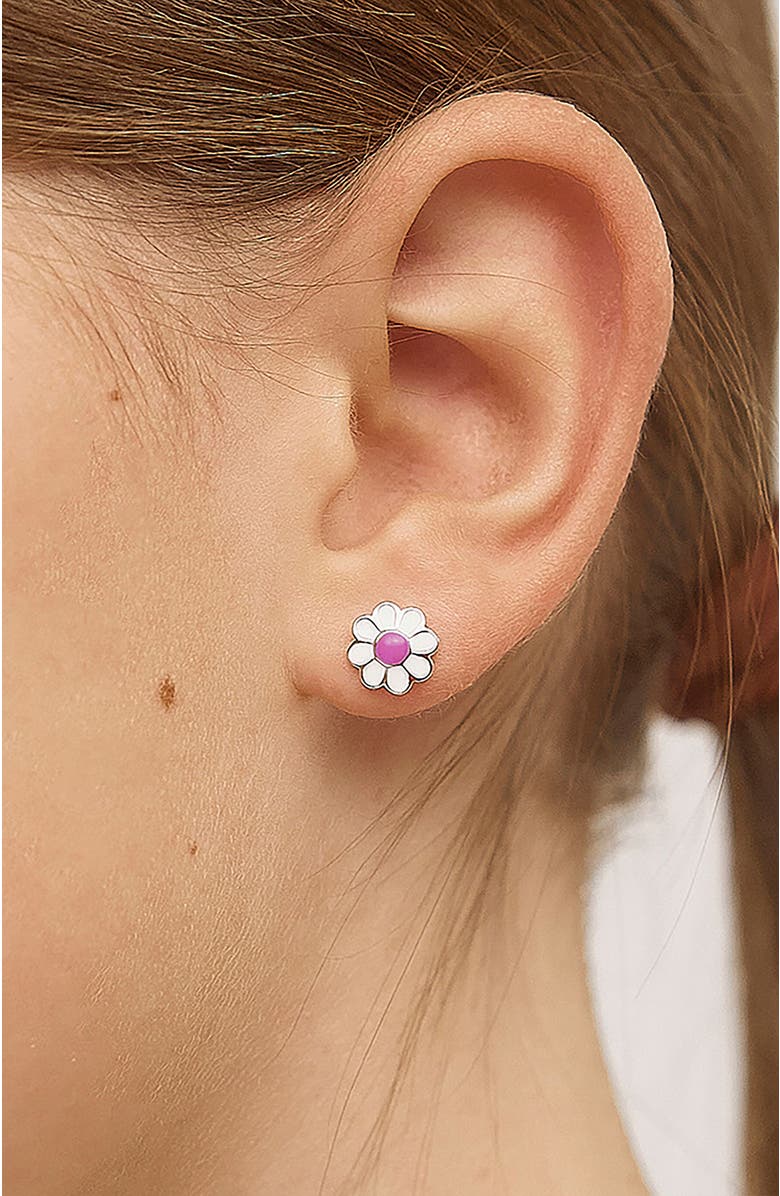 In Season Jewelry Delightful Daisy Earrings, Alternate, color, Pink