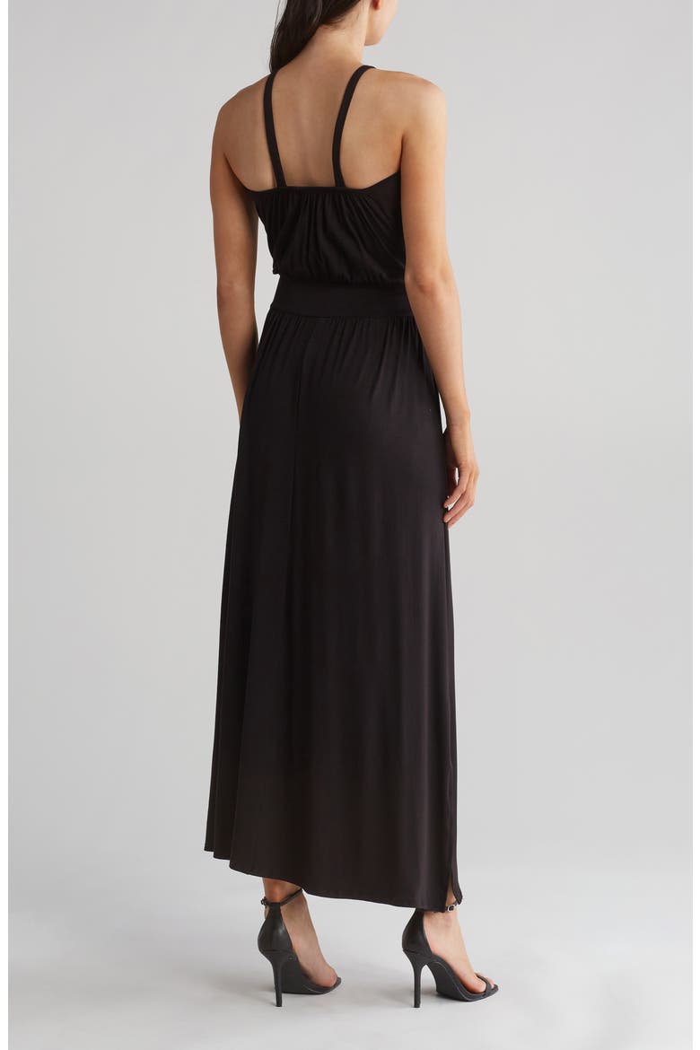 Maxi Halter Dress, Alternate, color, BLACK