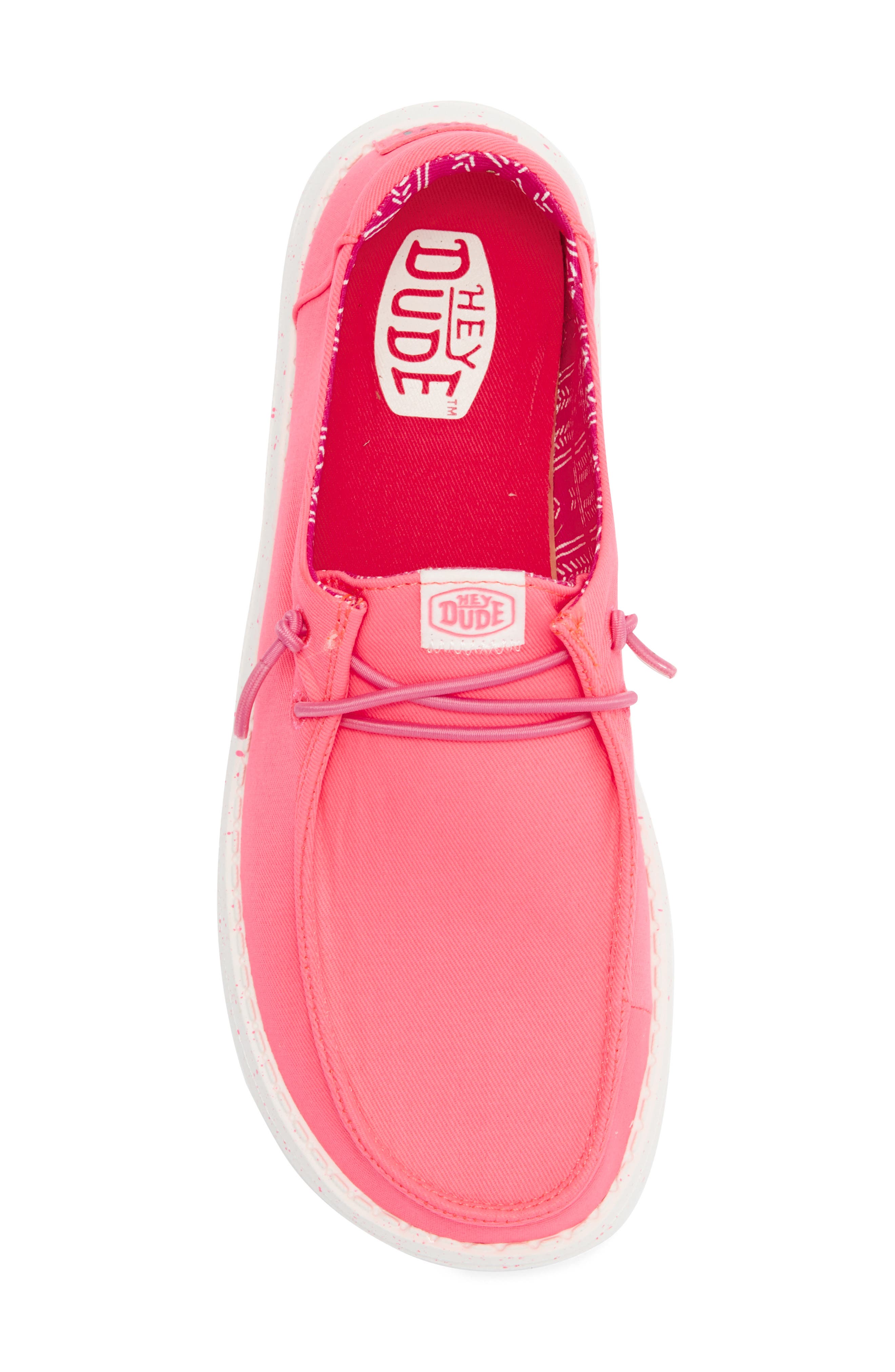 Hey Dude Kids' Wendy Washed Canvas Sneaker, Alternate, color, Pink