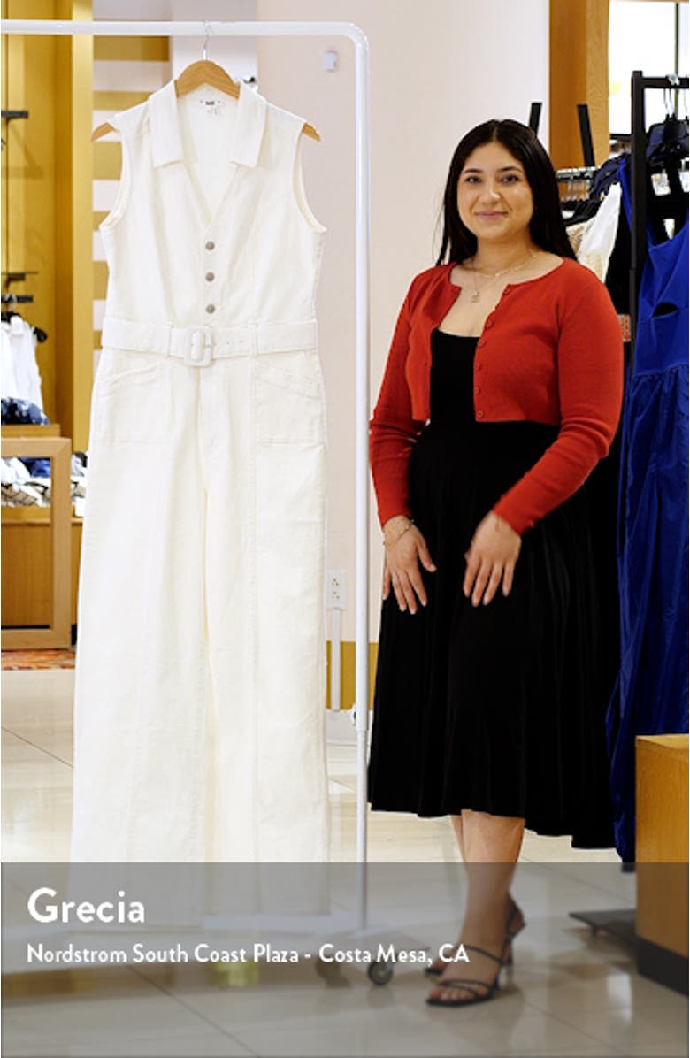 Sasha Belted Denim Jumpsuit, sales video thumbnail