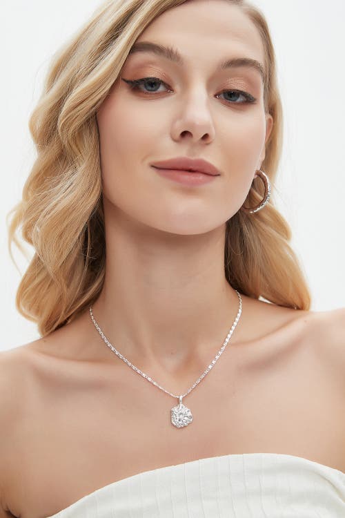 Classicharms Shayla Molten Cubic Zirconia Pendant Necklace In Metallic