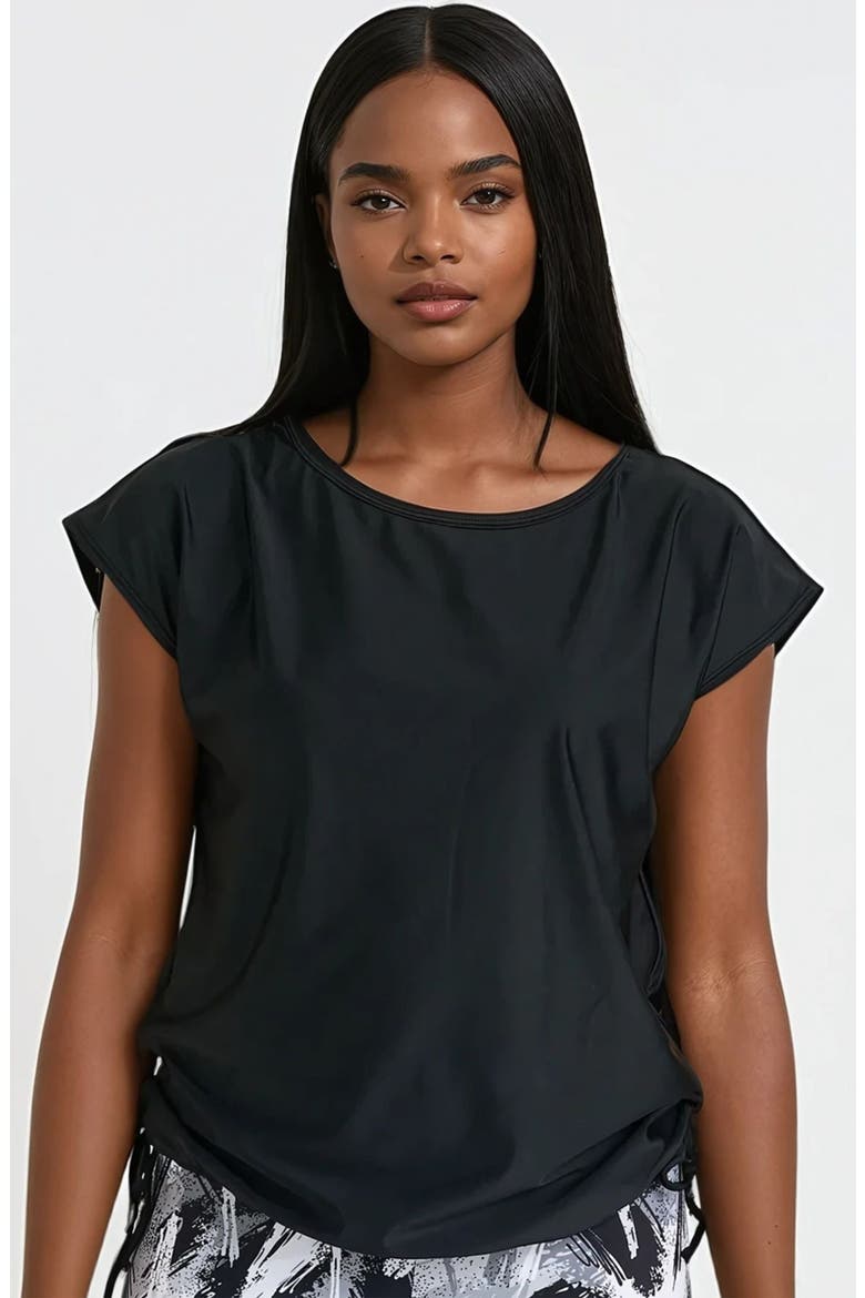 Daphne Loose Fit Swim Top, Main, color, Black