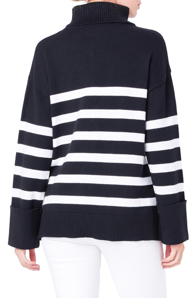 English Factory Stripe Turtleneck Sweater, Alternate, color,