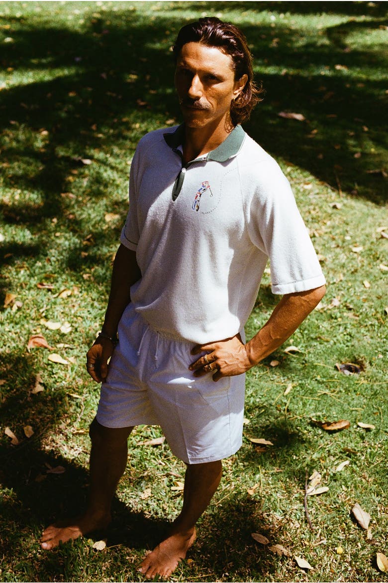 Raglan Terry Polo, Alternate, color, White