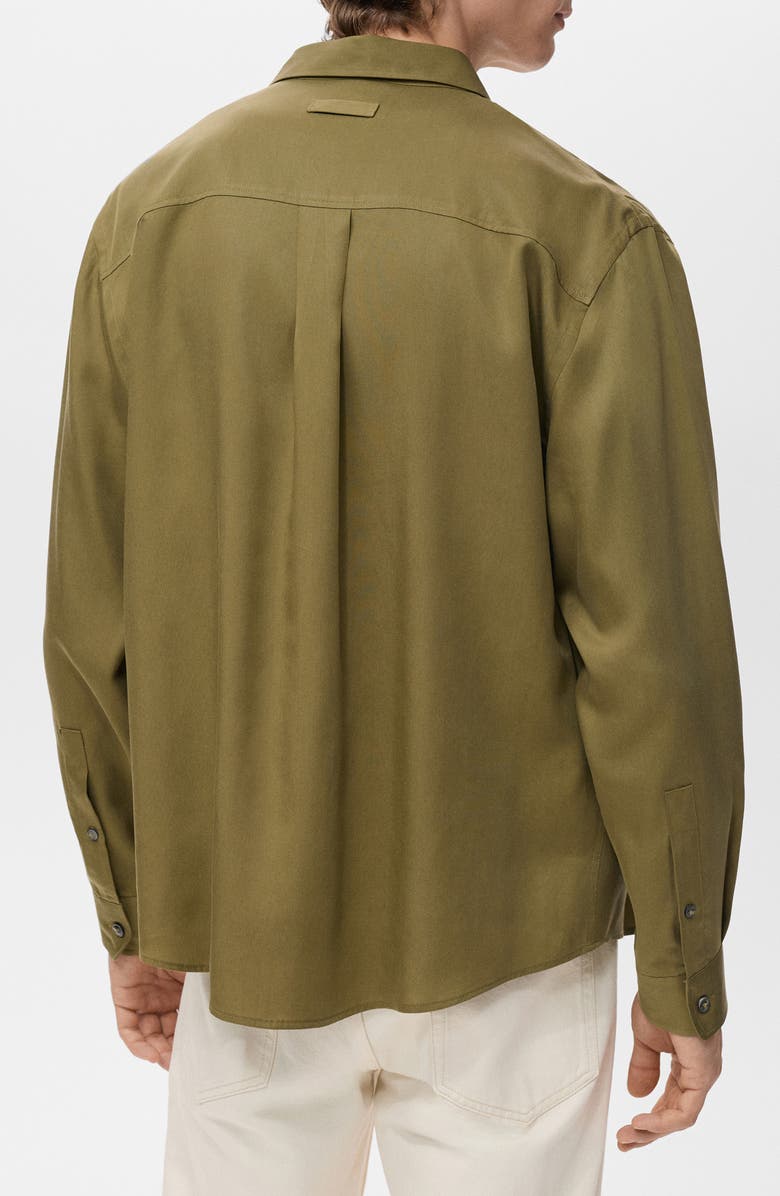 MANGO Relaxed Fit Button-Up Shirt, Alternate, color, Olive Green