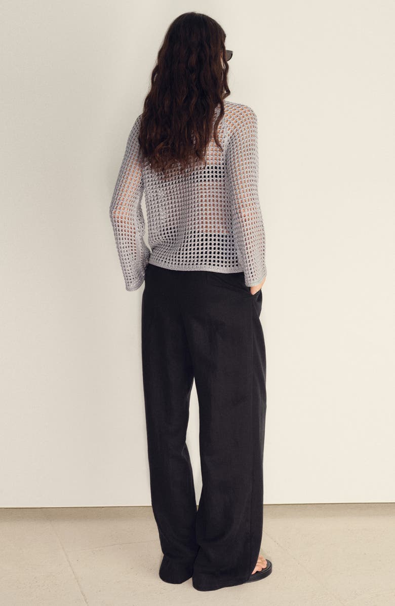 MANGO Open Stitch Sweater, Alternate, color, Silver