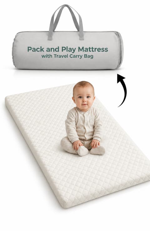 Pack and Play Mattress Washable Waterproof Hypoallergenic Topper