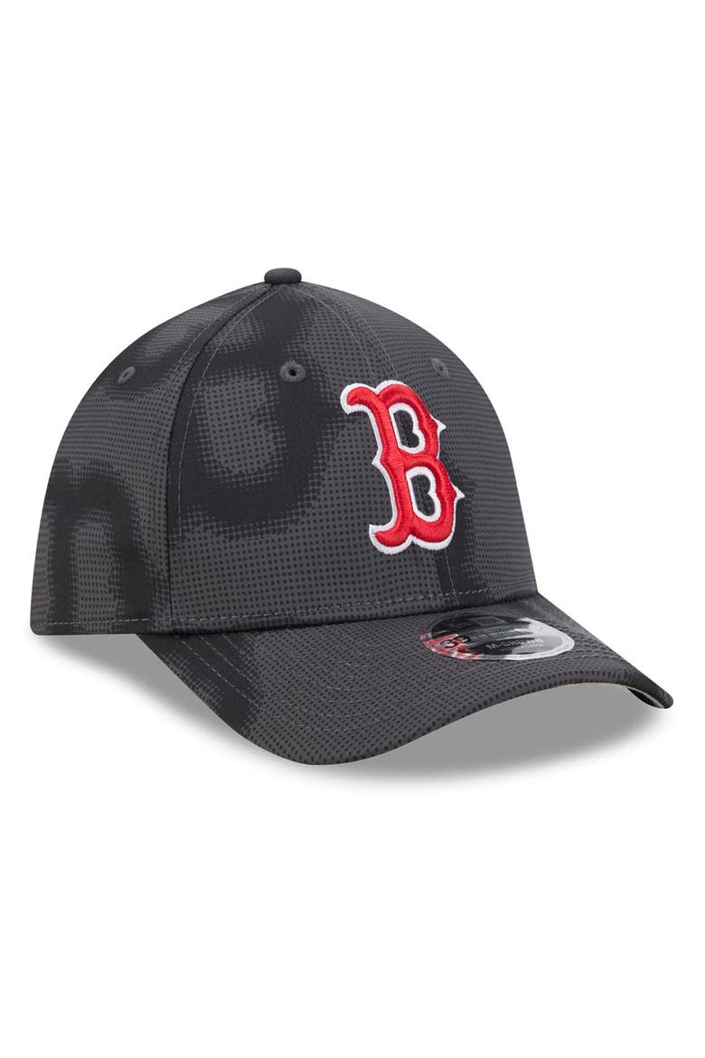 Men's New Era  Gray Boston Red Sox Halftone 39THIRTY Flex Hat, Alternate, color, Gray