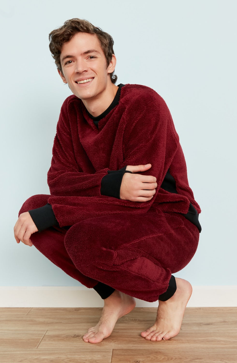 Jambys Floof Jogger, Alternate, color, Burgundy