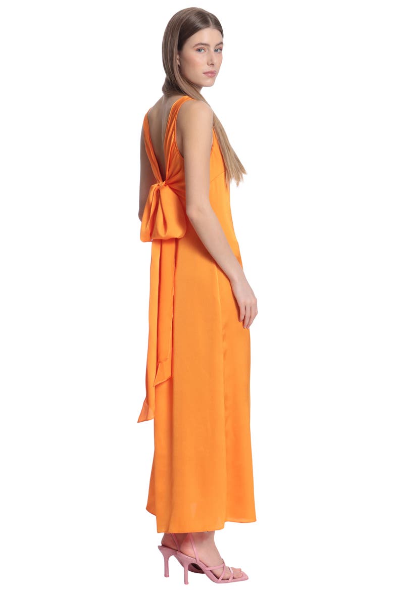 Satin Tie Back Maxi Dress, Alternate, color, ORANGE TIGER