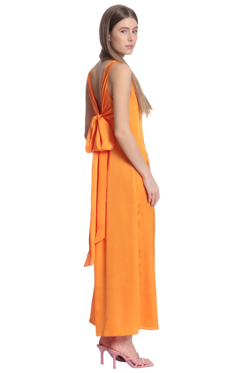 Donna Morgan Satin Tie Back Maxi Dress, Alternate, color, 