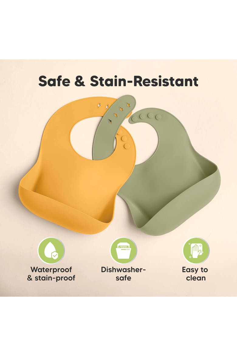 Prep Silicone Bibs, Alternate, color, Forest