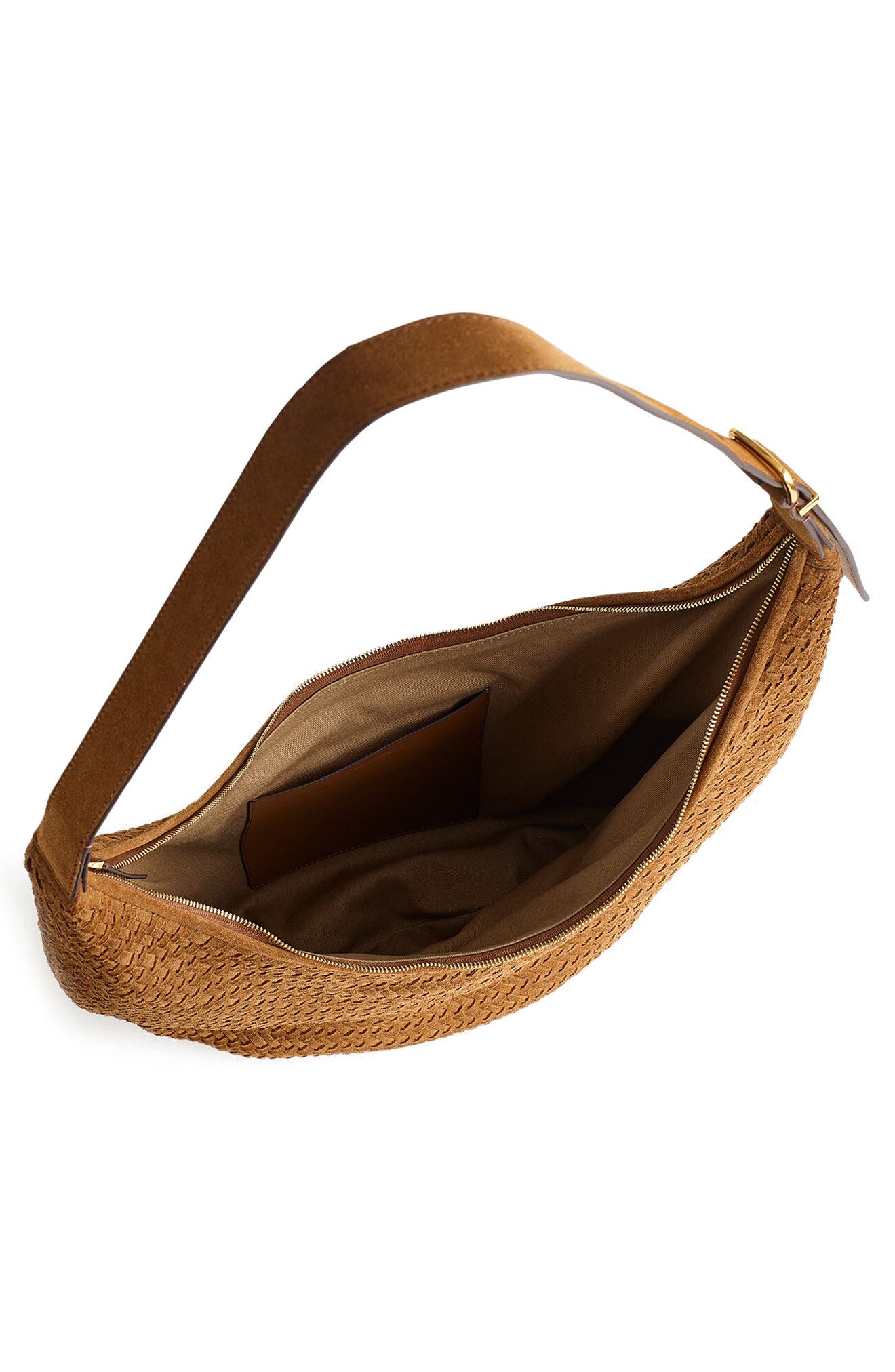 Madewell Essential Curve Shoulder Bag, Alternate, color, Dried Acorn