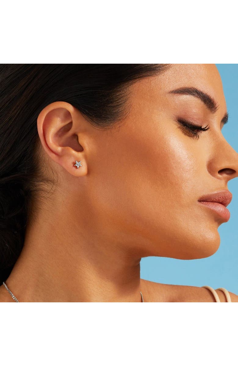 7879 Star Stud Earrings, Alternate, color, Platinum