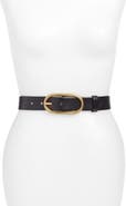 Treasure & Bond Oval Buckle Leather Belt