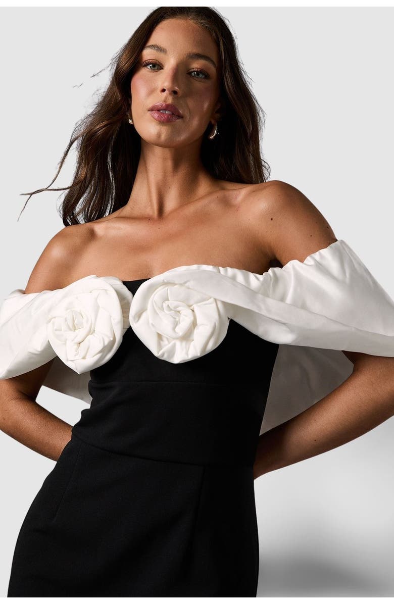 Coast Bardot Rose Detail Maxi Dress, Alternate, color, Mono