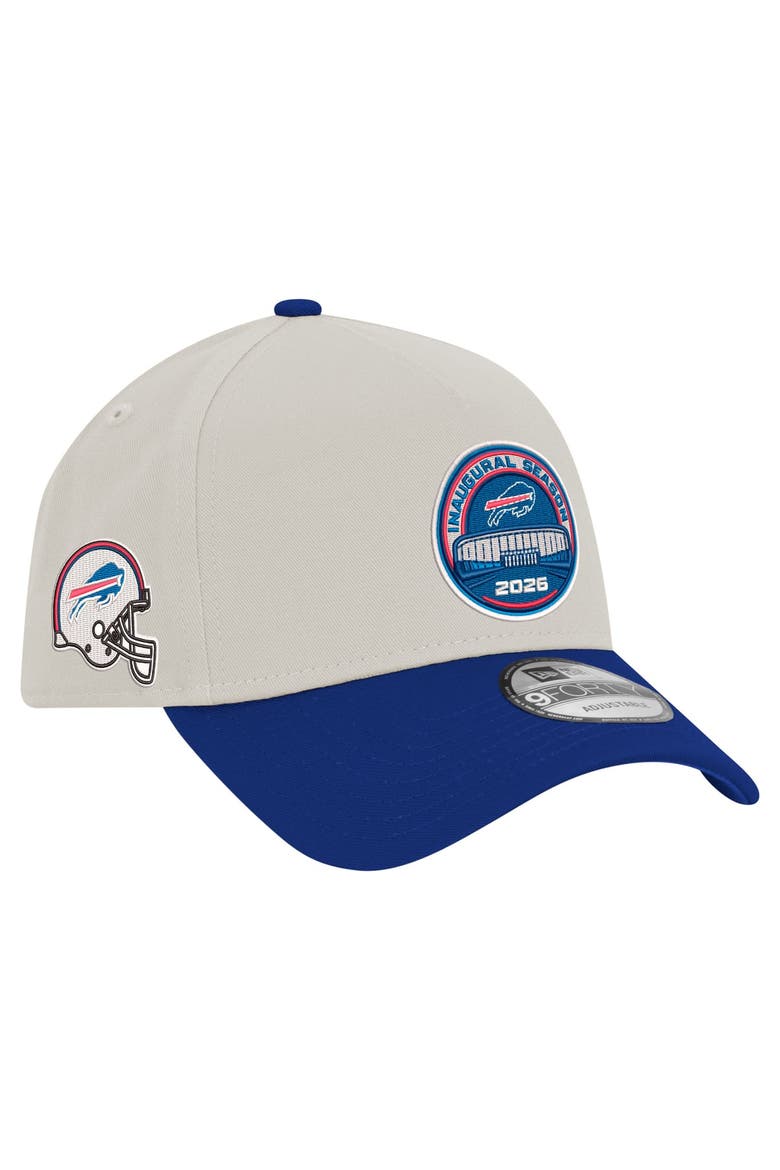 Men's New Era White/Royal Buffalo Bills Highmark Stadium Inaugural Season A-Frame 9FORTY Adjustable Hat, Main, color, White