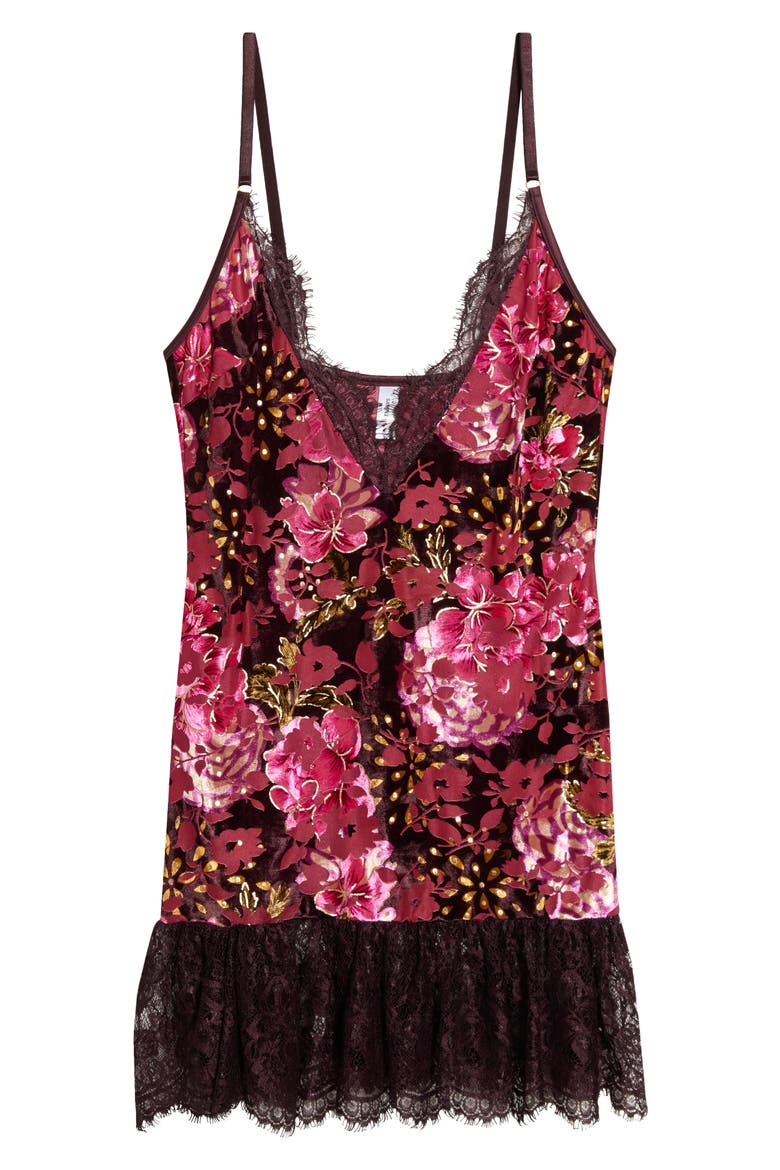 Floral Velvet Mini Slip, Main, color, TAPESTRY FLORAL