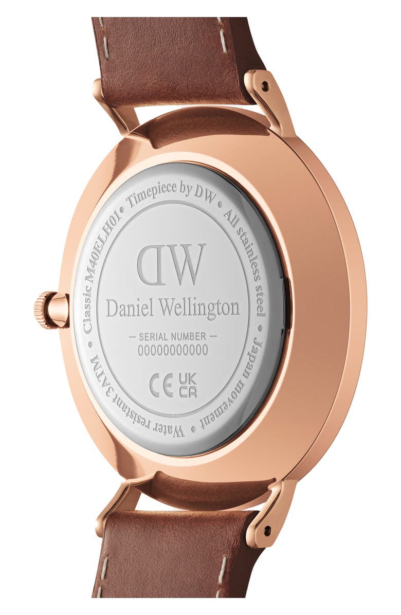 Daniel Wellington Classic Multi Eye Leather Strap Watch, 40mm, Alternate, color, Rose Gold