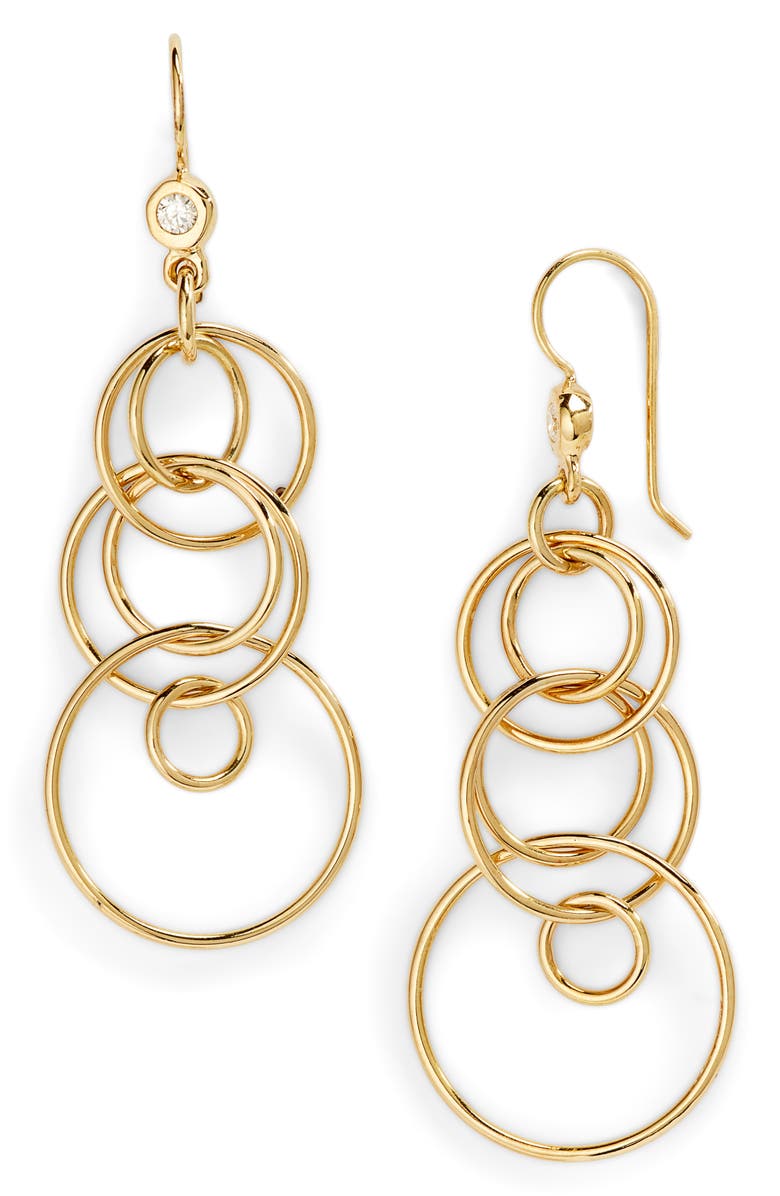 Ippolita Classico Mini Jet Set 18K Gold Earrings, Main, color, 