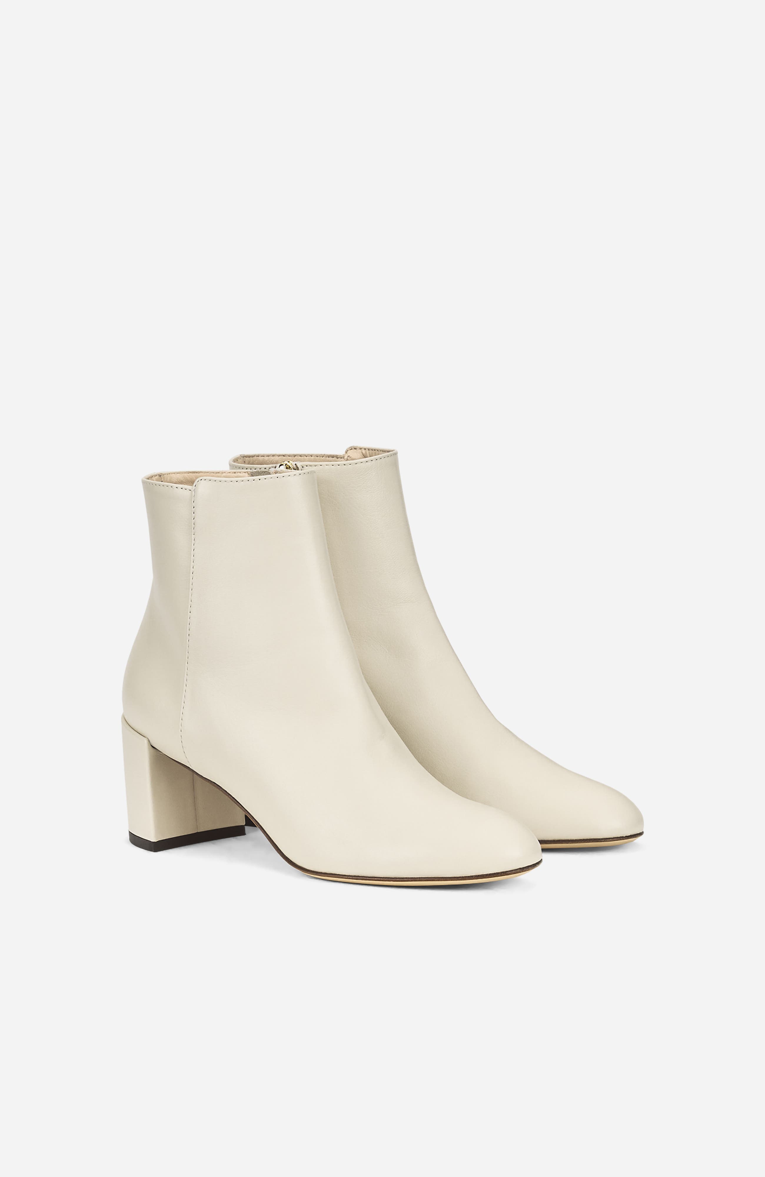 Lynn Bootie Heeled Leather Ankle Boot, Alternate, color, Milky