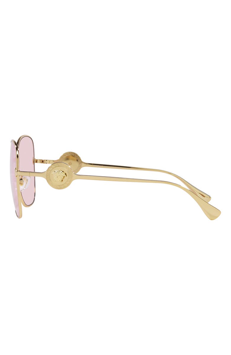 Versace 60mm Butterfly Sunglasses, Alternate, color, Gold