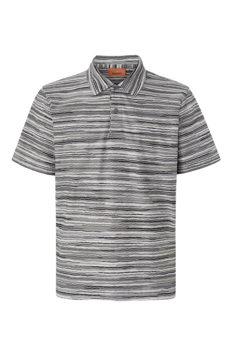 Missoni Short Sleeve Polo In Flame Jersey, Alternate, color, Grey