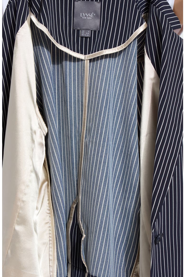 Clarette Stripe Elbow Sleeve Crop Jacket, Alternate, color, MARINE PINSTRIPE