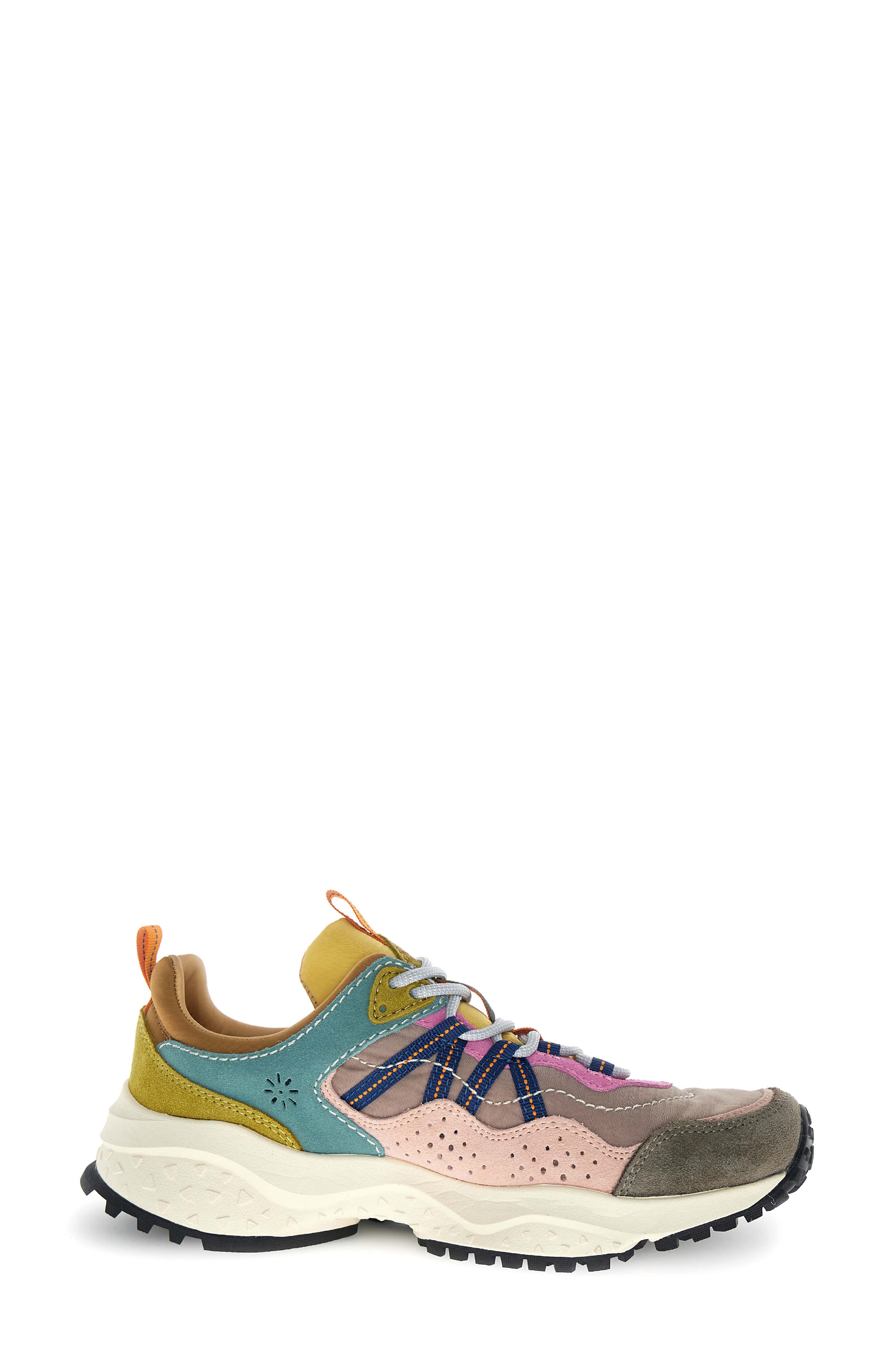 Sanchia Mixed Media Sneaker, Alternate, color, MUD GREEN
